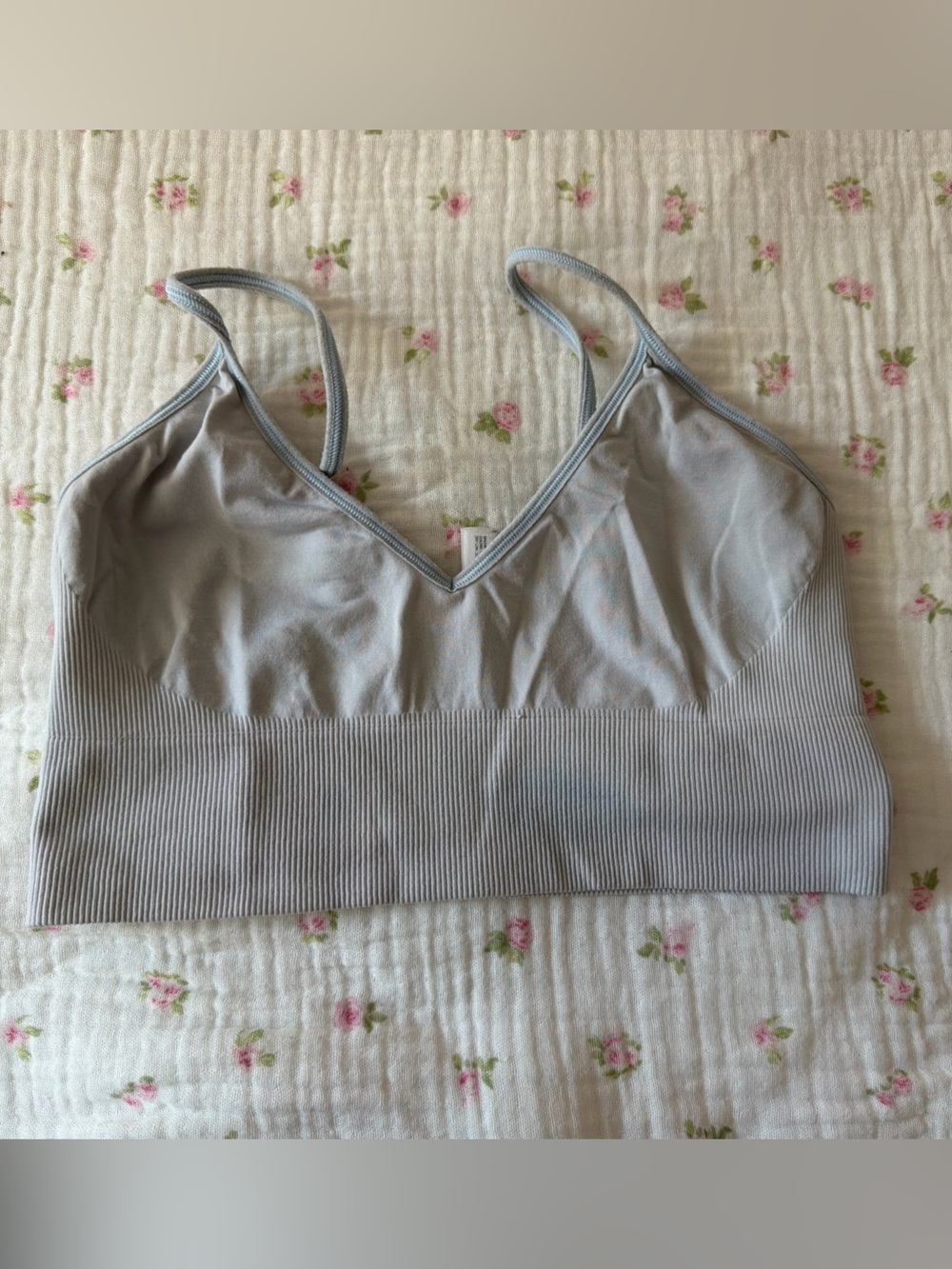 Seamless Light Gray Blue Bralette - Women's Intimates